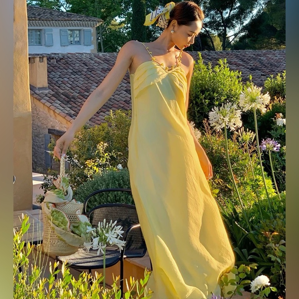 Elegant Yellow Maxi Dress